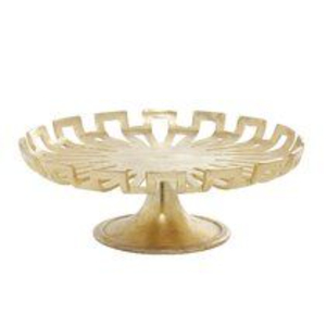 Magnifique support à gâteau rond en métal avec bord cannelé et base en fil métallique, finition dorée de haute qualité pour la présentation de desserts au prix le plus bas - Product Image 2