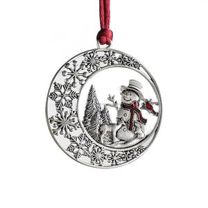 Festive Snowman <b>Ornament</b> - Cozy Knit Hanging Decoration for <b>Christmas</b> & Winter - Product Image 1