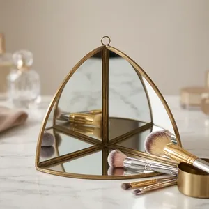 Artisan Design Geometric <b>Mirror</b> Vanity Organizer Standing Countertop Display <b>Storage</b> Modern Design Bathroom Living Room Wall - Product Image 1