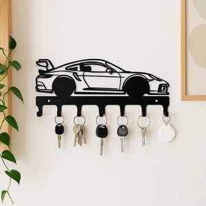 Porta Llaves de Pared de Diseño Simple y Decorativo, de Acero Inoxidable Negro, de un Solo Nivel, Ecológico y Multifuncional - Product Image 6