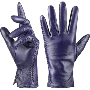 Mens Fashion Leather Driving <b>Gloves</b> With Cashmere Lining And Touchscreen Design For Winter Commuting - Product Image 5
