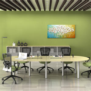 Modern Oblong Conference <b>Table</b> Wood Veneer Modular <b>Office</b> Furniture for Meeting Room Commercial Use - Product Image 2