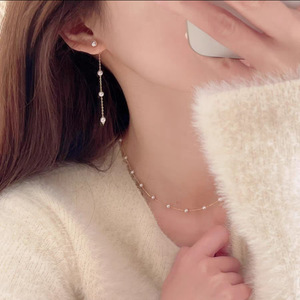 Collar de Perlas de Agua Dulce Naturales Chapado en Oro y Plata S925 para Mujer, Estilo Cielo Estrellado, Cadena para Suéter de Primavera y Otoño - Product Image 3