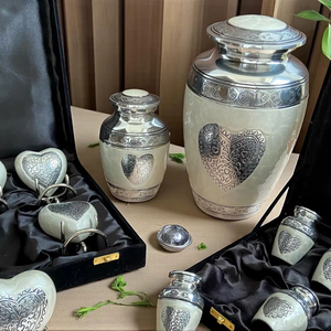 Wholesale Handcrafted Metal Urns for Human Ashes-Full Size <b>Large</b> Medium Small Options Art Deco Design Gift Direct Factory - Product Image 1