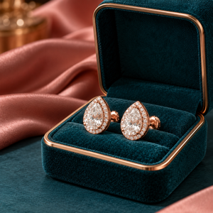 Boucles d'oreilles en or 18 carats avec diamant de laboratoire taille poire, pierre centrale de 2 carats, 3,5 g, certifiées IGI |   Fournisseur de bijoux en gros en Inde - Product Image 4