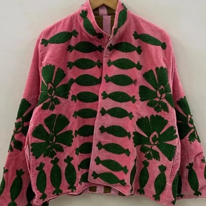 Suzani แจ็กเก็ตปักผ้ากำมะหยี่ลายดอกไม้, ชุดกิโมโนผ้าเช็ดฝุ่นผ้าฝ้ายเติมของขวัญสำหรับเพื่อนเจ้าสาว - Product Image 1