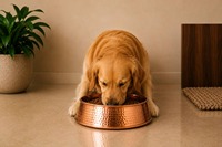 Bol de nourriture pour chien et chat en cuivre écologique, durable, de qualité alimentaire, moderne, lot de 50 pièces pour l'alimentation et l'abreuvement des animaux de compagnie
