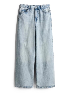 Jeans de Mezclilla de Cintura Alta y Pierna Ancha para Mujer, Largos, Lavados, de Algodón, Casuales, Holgados y Transpirables - Product Image 4