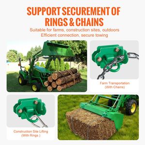 Set di 2 Ganci di Traino in Acciaio Forgiato Grado 70 con Ganci per Trattore da 3/8" e Anello di Ancoraggio per Attacchi Robusti - Product Image 3