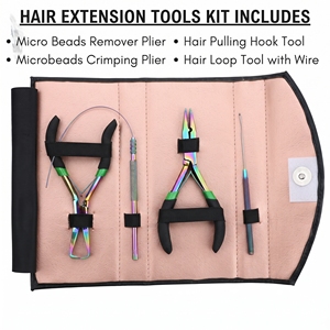 Juego Completo de Herramientas para Extensiones de Cabello con Micro Anillos, Removedor de Anillas, Alicates de Prensado, Gancho de Bucle, Enhebrador - Product Image 2