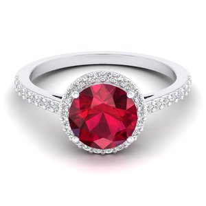 REYES Personalized 925 Sterling Silver GRA Certified Moissanite Wedding Promise <b>Ring</b> with Ruby Gemstone <b>Fine</b> Jewelry For Women - Product Image 5
