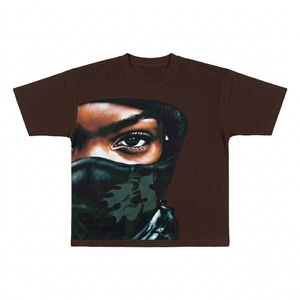เสื้อยืดสตรีทแวร์คุณภาพสูงสั่งทำพิเศษ เนื้อผ้าหนาหรูหรา 400 กรัม 100% ผ้าฝ้าย ทรงโอเวอร์ไซส์ แบบครอป ทรงบ็อกซี่ สำหรับผู้ชาย - Product Image 1