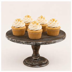Handmade Rustic Distressed Wooden <b>Cake</b> <b>Stand</b> Vintage Round Dessert Pedestal For Wedding Decor & Party Display Decoration - Product Image 4