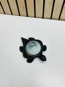 Presse-papiers en forme de tortue de 2 pouces en laiton massif noir antique avec loupe intégrée |   Loupe de bureau décorative - Product Image 5
