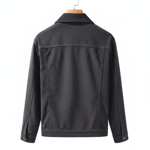 Vestes en jean décontractées tendance rétro, fabriquées en usine, services OEM, en coton teint vintage, à manches longues et col rabattu - Product Image 4