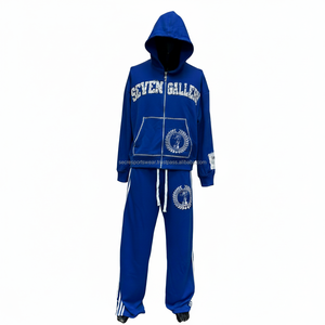 Most demanded <b>pullover</b> Tracksuit for <b>men</b> custom rhinestone and embriodry logo in multi colors suit - Product Image 5