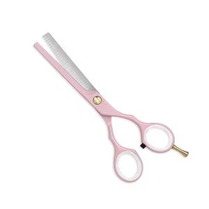 Ciseaux à cheveux roses, lame en acier inoxydable, ciseaux à effiler, pour droitiers, manche moyen, poignée en plastique - Product Image 4
