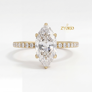 Marquise Cut Lab Grown Zircon 1 CT VVS2 EFG Color Luxury Engagement <b>Ring</b> Sterling <b>Silver</b> Claw Setting <b>Solitaire</b> Wedding Band - Product Image 6