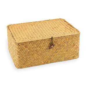 Boîte cadeau en herbe de mer naturelle, contenants faits main durables, étui, boîte à bijoux best-seller - Product Image 3