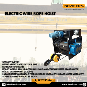 Polipasto Eléctrico de Cable INOVIC CRM de 7.5 Toneladas de Alta Resistencia con Carro de Traslado |   Construcción Industrial de Acero con Protección IP55 - Product Image 2