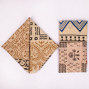 Bandanas carrées en coton imprimées sur mesure, protection solaire extérieure, foulards, ensemble de bandanas naturels faits à la main, style Bagru, accessoires pour cheveux - Product Image 5