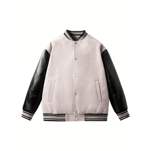 Custom Long Sleeve Fashionable <b>Men</b> Varsity <b>Jackets</b> Low Price Custom Breathable Baseball <b>Jacket</b> Stand Cartoon Patchwork Sale - Product Image 3