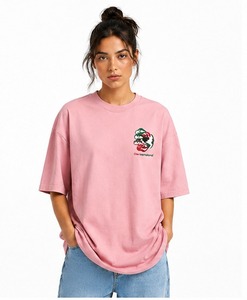 Classic Women Oversized T Shirt Soft Cotton <b>Blend</b> Short Sleeve Round Neck Relaxed Fit For Casual Daily Wear - Product Image 1