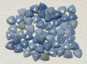 <b>Top</b> Quality Natural Blue Opal Trillion Rose Cut Blue Opal Loose Gemstone Jewelry Accessories Healing <b>Crystal</b> All Sizes Available - Product Image 1