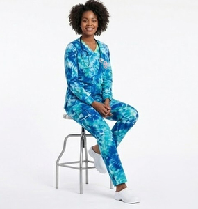 Medical <b>Scrub</b> Tie Dye Set V- Neck Tops & Tight Jogger \ Long Sleeve <b>Scrub</b> Hospital <b>Surgical</b> Suit \ Medical Nursing Shirt & Pant - Product Image 3