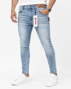 Jeans de Mezclilla para Hombre Fly Humble, Corte Regular, Transpirables, Ligeros, Lavado a la Piedra, Cintura Media, Azul Sólido, Estilo Formal, para Verano - Product Image 5