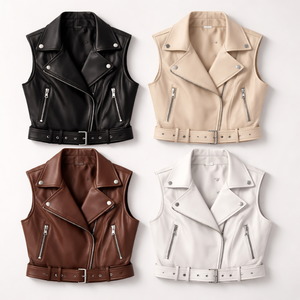 Chalecos de Cuero Sintético Transpirable Personalizados al por Mayor para Mujer - Proveedor OEM y ODM Ecológico para Otoño/Invierno - Product Image 5