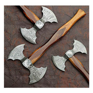 Hache de futaie de qualité supérieure pour le bricolage, tête en acier au carbone, manche en bois de rose, design barbu, motif plume gravé, arbre - Product Image 3