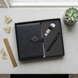 Aurelux RE041 – Étui de luxe en similicuir A5 multicolore pour agenda, avec stylo et porte-clés, pour usage professionnel, logo personnalisé, cadeau d'entreprise - Product Image 4