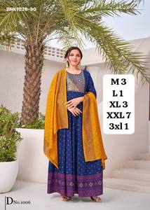 Conjunto de Vestido y Dupatta de Rayón con Lámina de Color y Bordado, Ideal para Festivales, a Precio de Mayoreo, Moda Femenina - Product Image 6