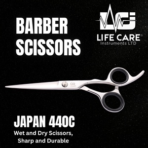 Juego de tijeras de peluquería profesional, tijeras de adelgazamiento y cabello de color plateado, fabricadas con acero inoxidable de alta calidad por Life Care - Product Image 2