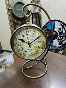 Victoria London Mechanical <b>Desk</b> <b>Clock</b> Wooden Base Silent Non Ticking Traditional Design 5 Inch Height - Product Image 2
