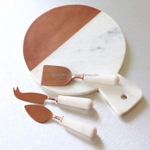 Ensemble de couteaux à fromage à manche pointu en acier inoxydable et résine, avec marbre blanc, pour charcuterie, articles de table, vente en gros, articles personnalisés - Product Image 6