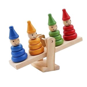 Round scale for kids with Round shape Wooden <b>Stacking</b> Balance Toy Montessori Wooden <b>Stacking</b> Toy Toddler Balancing <b>Rings</b> Toy - Product Image 3