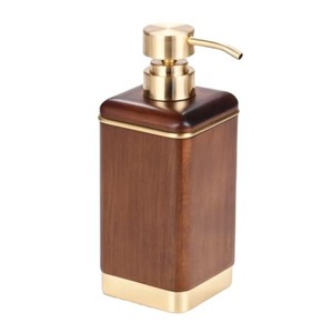 เครื่องจ่ายสบู่ทำจากไม้ชีแฮมทำด้วยมือพร้อมปั๊มทองเหลือง - Product Image 2
