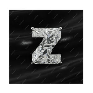 GIA ได้รับการรับรอง Def VVS Lab ที่ปลูกเพชรตัวอักษรเริ่มต้น Z ทองชั้นดี925สเตอร์ลิงเงินต่างหูของขวัญแก่เธอ - Product Image 1