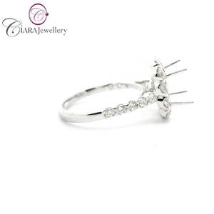 MEILLEUR MODÈLE ÉLÉGANT 18K AU750 CLASSIQUE HALO BLANC/JAUNE VÉRITABLE DIAMANT NATUREL UNIQUE BANDE FORME RONDE 2.00CT MONTAGE D'ANNEAU - Product Image 4