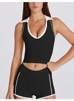 Ensemble de vêtements pour femmes 2026, deux pièces, coupe ajustée, extensible, pour yoga, gym, jogging, short décontracté, séchage rapide, grande taille, imperméable