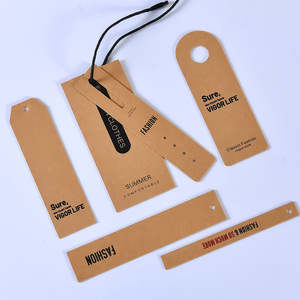 Étiquette suspendue personnalisée de luxe en papier kraft blanc avec logo pour vêtements et accessoires - Product Image 2