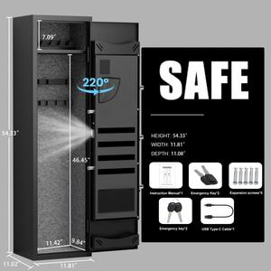 Durable Large Biometric Personal Cabinet High Security Steel <strong>Gunsafe</strong> Box with Fingerprint <strong>Lock</strong> and Key Access - Product Image 5