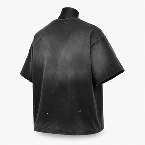 Camiseta de Manga Corta Oversize para Hombre, Color Gris Oscuro, Estilo Desgastado, Cuello Redondo, Estilo Urbano - Product Image 5