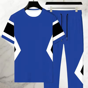 Nuevo Conjunto Deportivo de Verano para Hombre, 2 Piezas, Camiseta de Algodón Transpirable, Conjunto Deportivo Estampado, Atuendo Informal con Logotipo Personalizado - Product Image 1