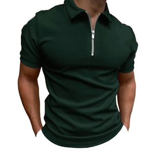 Polo Homme Blanc à Manches Courtes avec Fermeture Éclair en Coton Tricoté, Couleur Unie, Respirant, Coupe Classique, Vente en Gros 2026, OEM ODM - Product Image 3