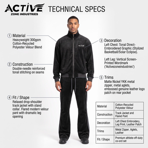 OEM Custom Men's Heavyweight <b>Velour</b> <b>Tracksuit</b> Retro Flared Pants Streetwear Set - Product Image 5