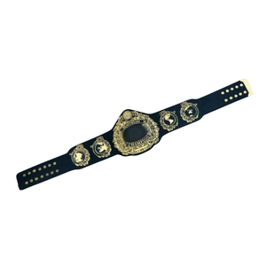 Ceinture de champion poids lourd, titre personnalisable en cuir, design noir et or, objet de collection de lutte haut de gamme - Product Image 6