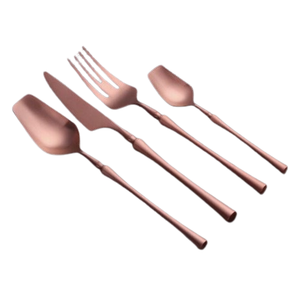 Ensemble de couverts modernes écologiques et durables avec manche en acier miroir (couteau, cuillère à dîner, fourchette, cuillère à café) pour la maison et les fêtes - Product Image 4